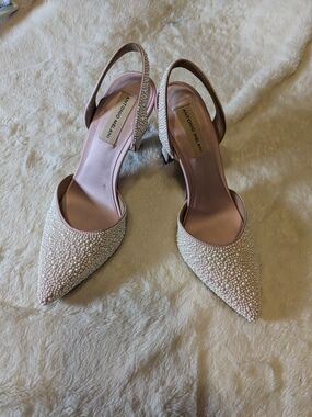 Antonio Melani Pink Pearl-Embellished Slingback Pumps